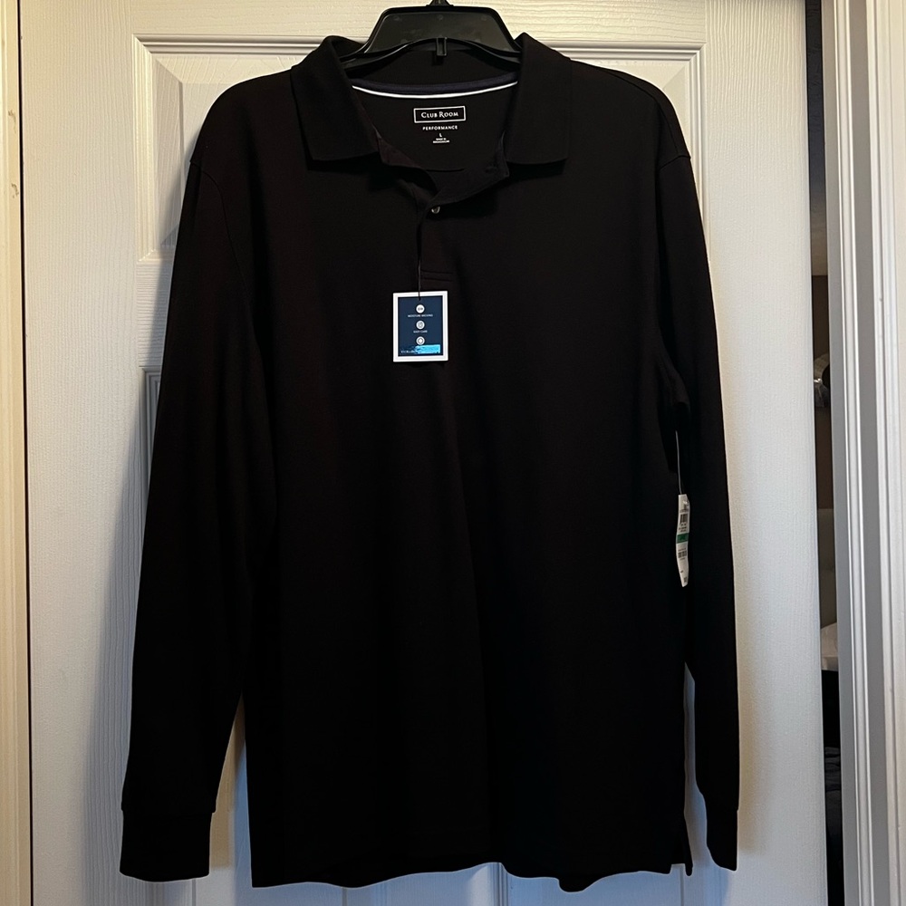 Club room polo long sleeve shirt men’s